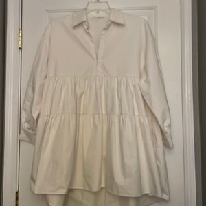 NWT White en saison tiered shirt dress
